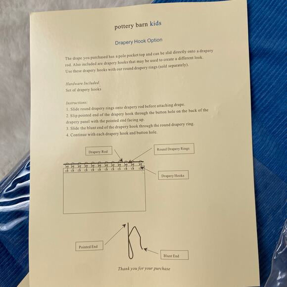 Pottery Barn Kids Blue Thin Wale Corduroy Panel - Picture 5 of 5